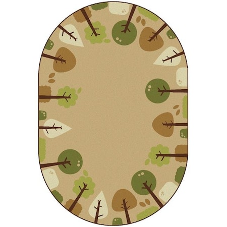 Carpets For Kids Carpets for Kids 29766 6 x 9 ft. Kidsoft Tranquil Trees; Tan - Oval 29766